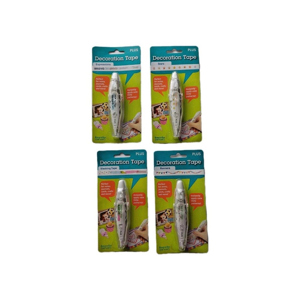 Decoration Tape Pen Bundle of 4: Banners, Stars, Expression & Masking Tape NEW